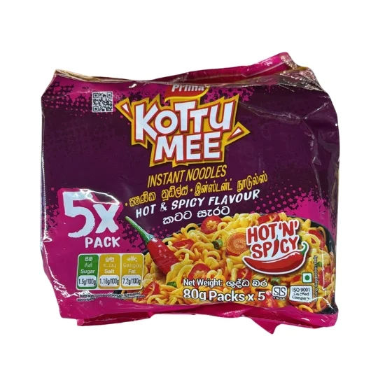 Kottu me hot & spicy chicken instance noodles 5x pack