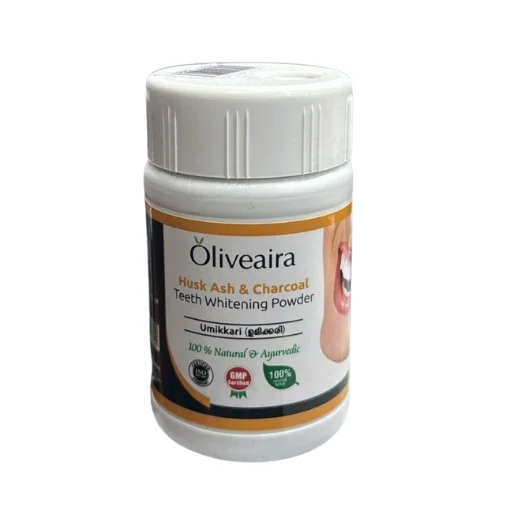 Oliveaira Husk Ash & Charcoal Teeth Whitening Powder 50g