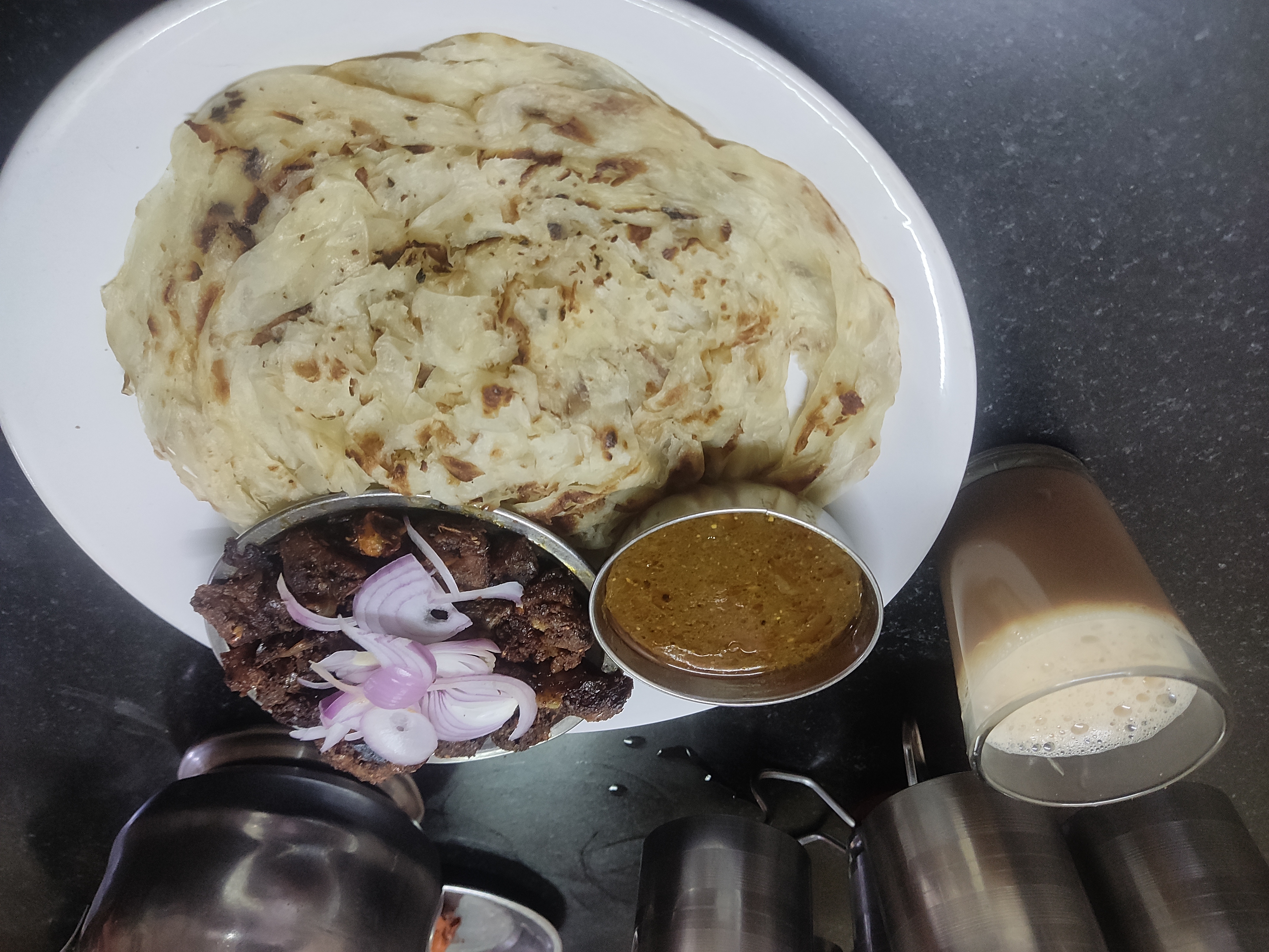 Kerala Porotta with Beef Roast